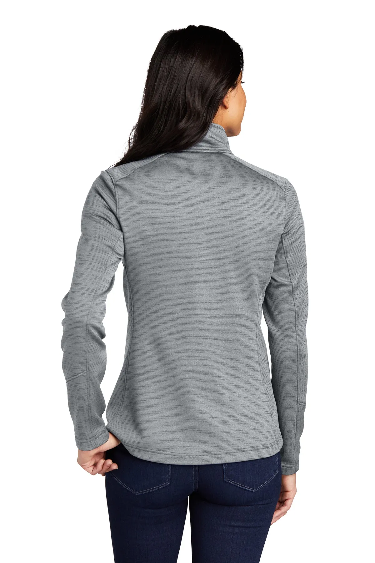 Port Authority Ladies Digi Stripe Fleece Customized Jackets, Grey