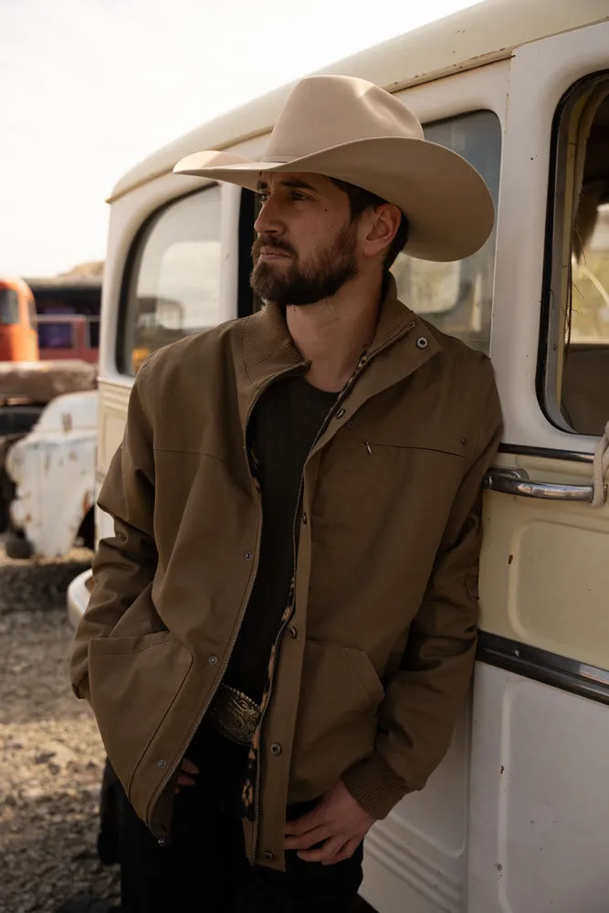 "Hooey Cargo Jacket" Tan w/Brown/Aztec Pattern Lining