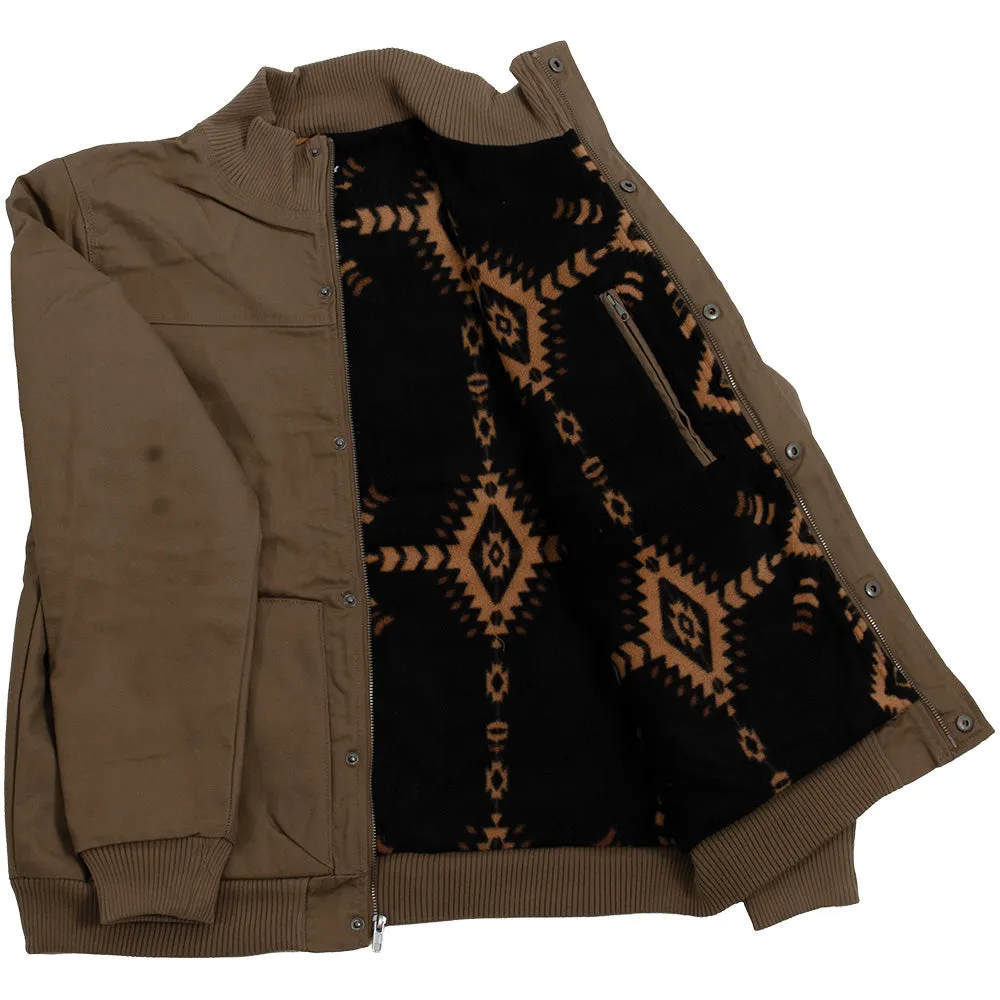 "Hooey Cargo Jacket" Tan w/Brown/Aztec Pattern Lining