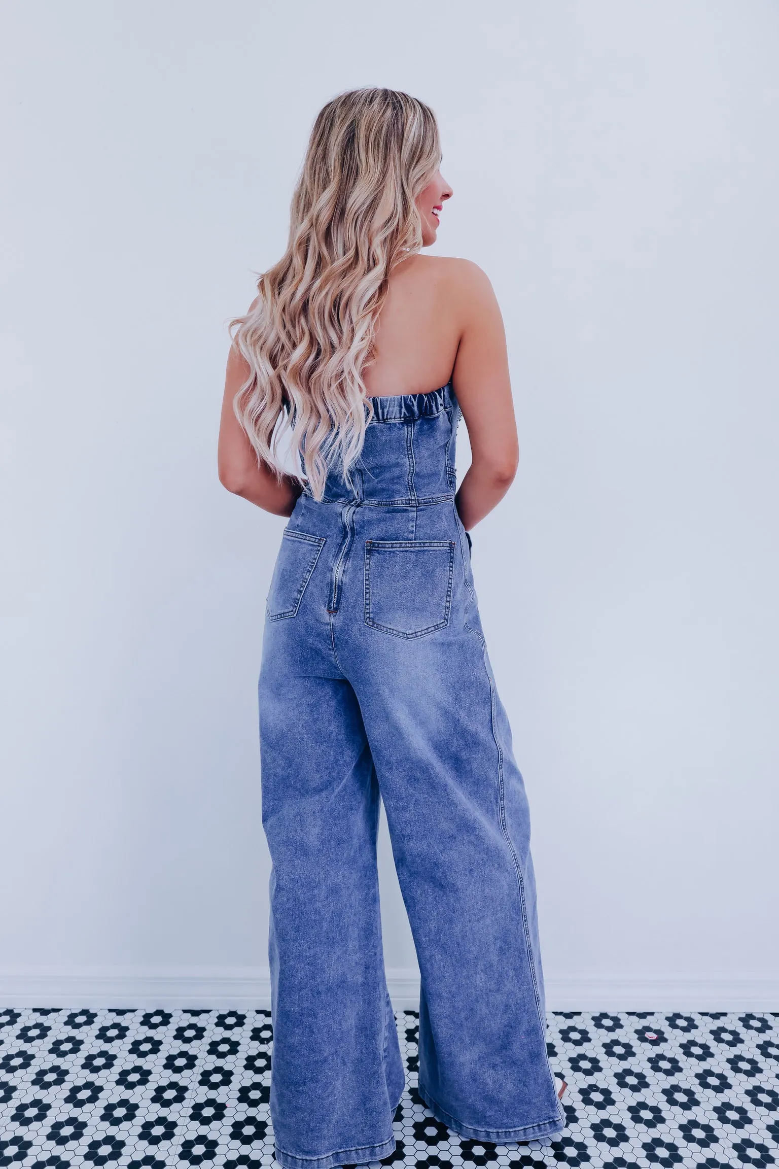 Ryder Rhinestone Denim Jumpsuit