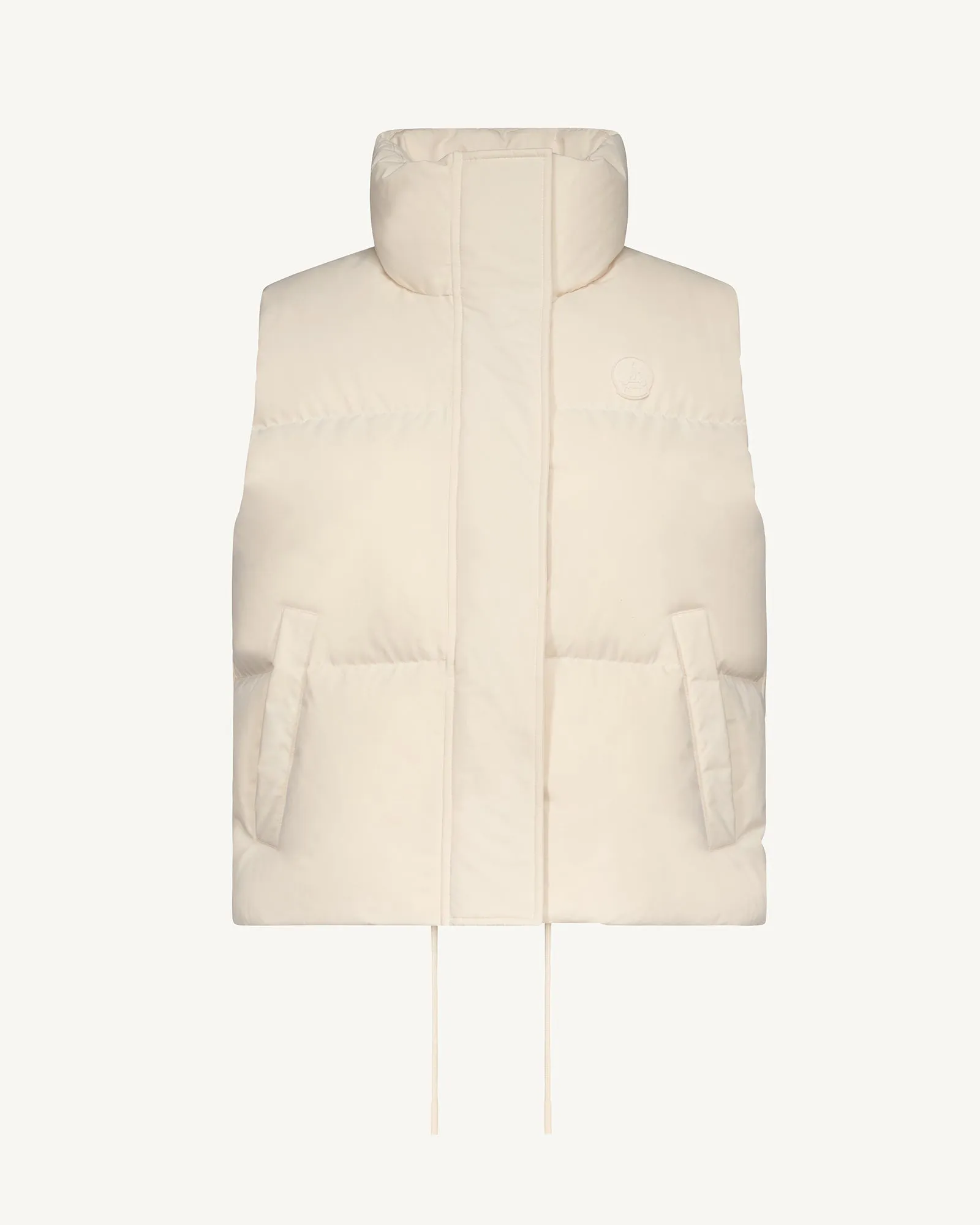 Shangai cropped puffer-style sleeveless down jacket Ivory