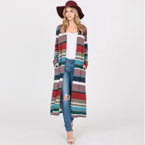 Stripe Maxi Cardigan Teal