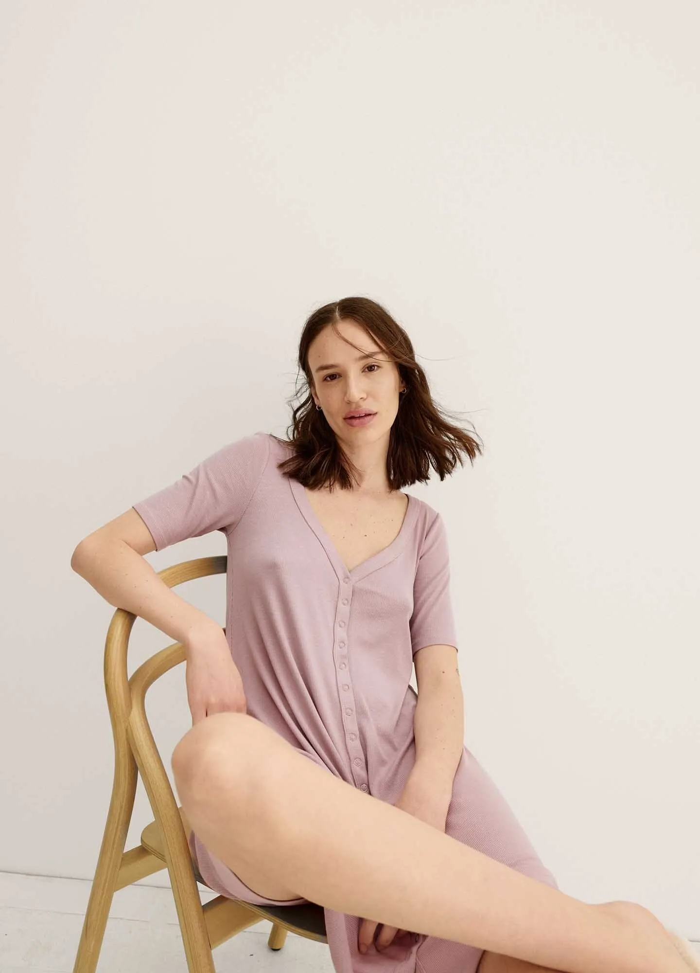 The Softest Rib Nursing Mini Dress