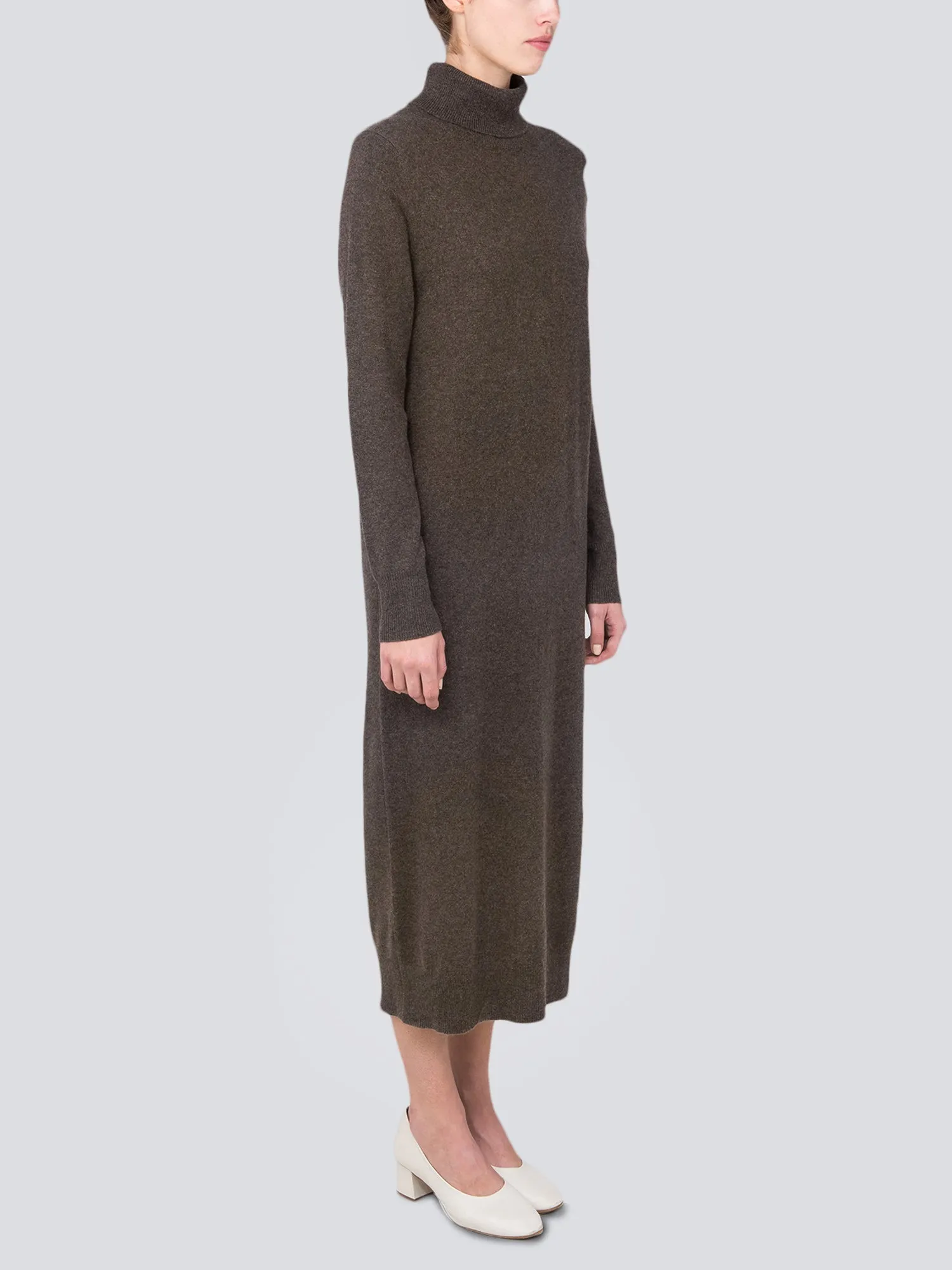 Turtleneck Maxi Dress_Cocoa Brown