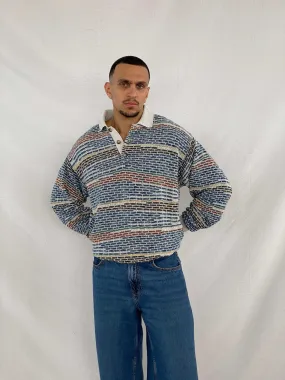 Vintage 80s Patterned Unisex Sweater By Saffo