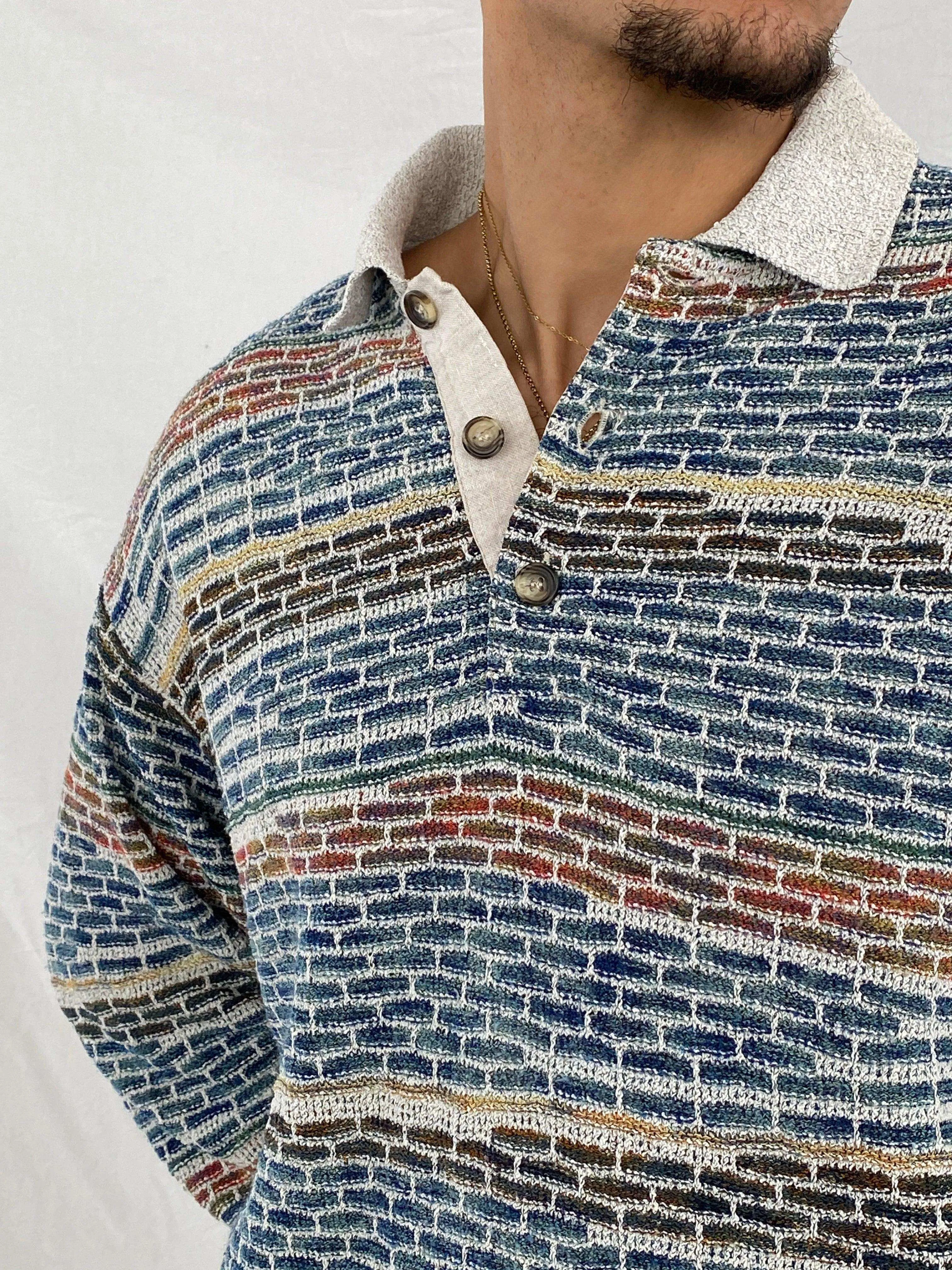 Vintage 80s Patterned Unisex Sweater By Saffo