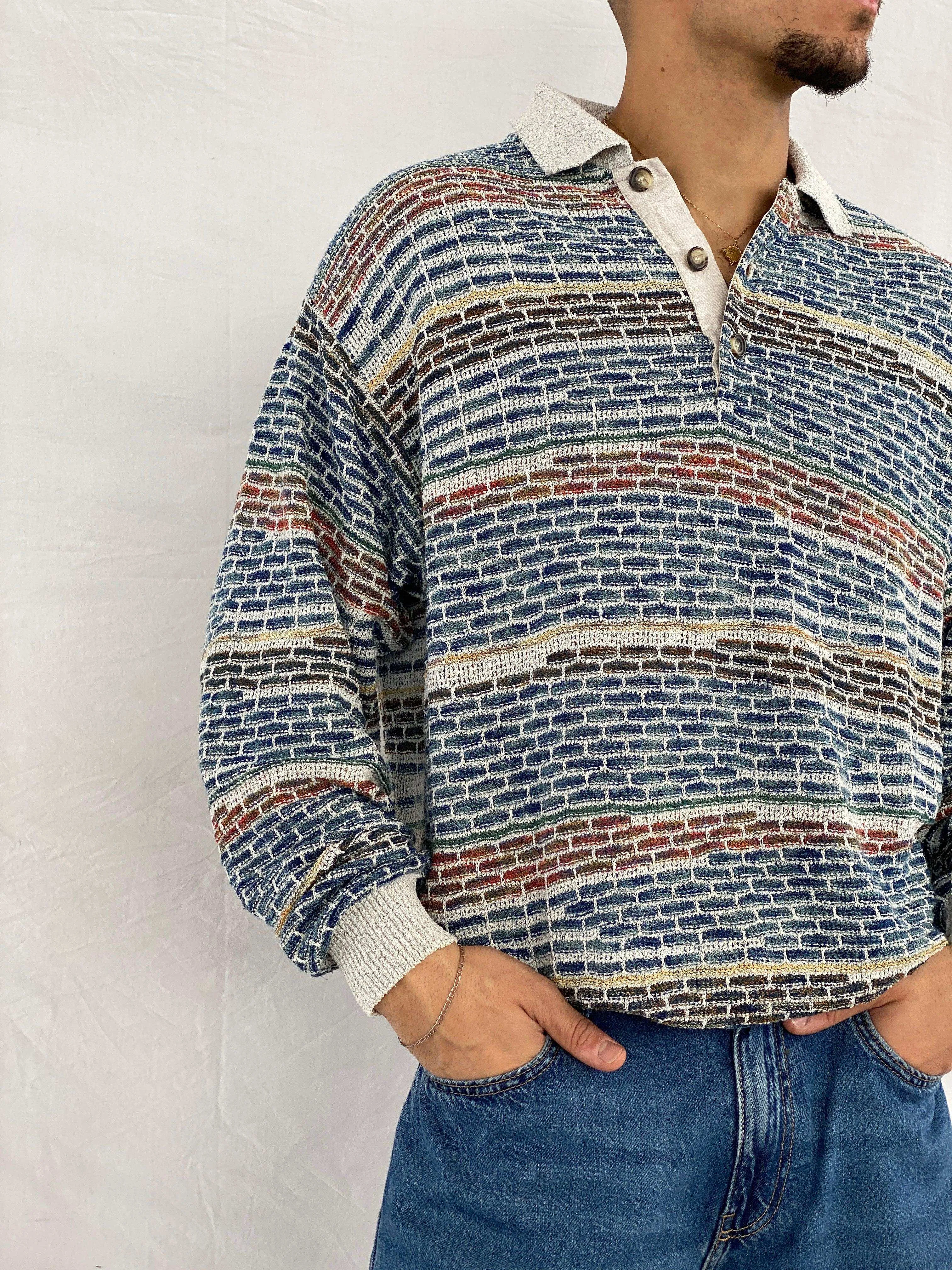 Vintage 80s Patterned Unisex Sweater By Saffo