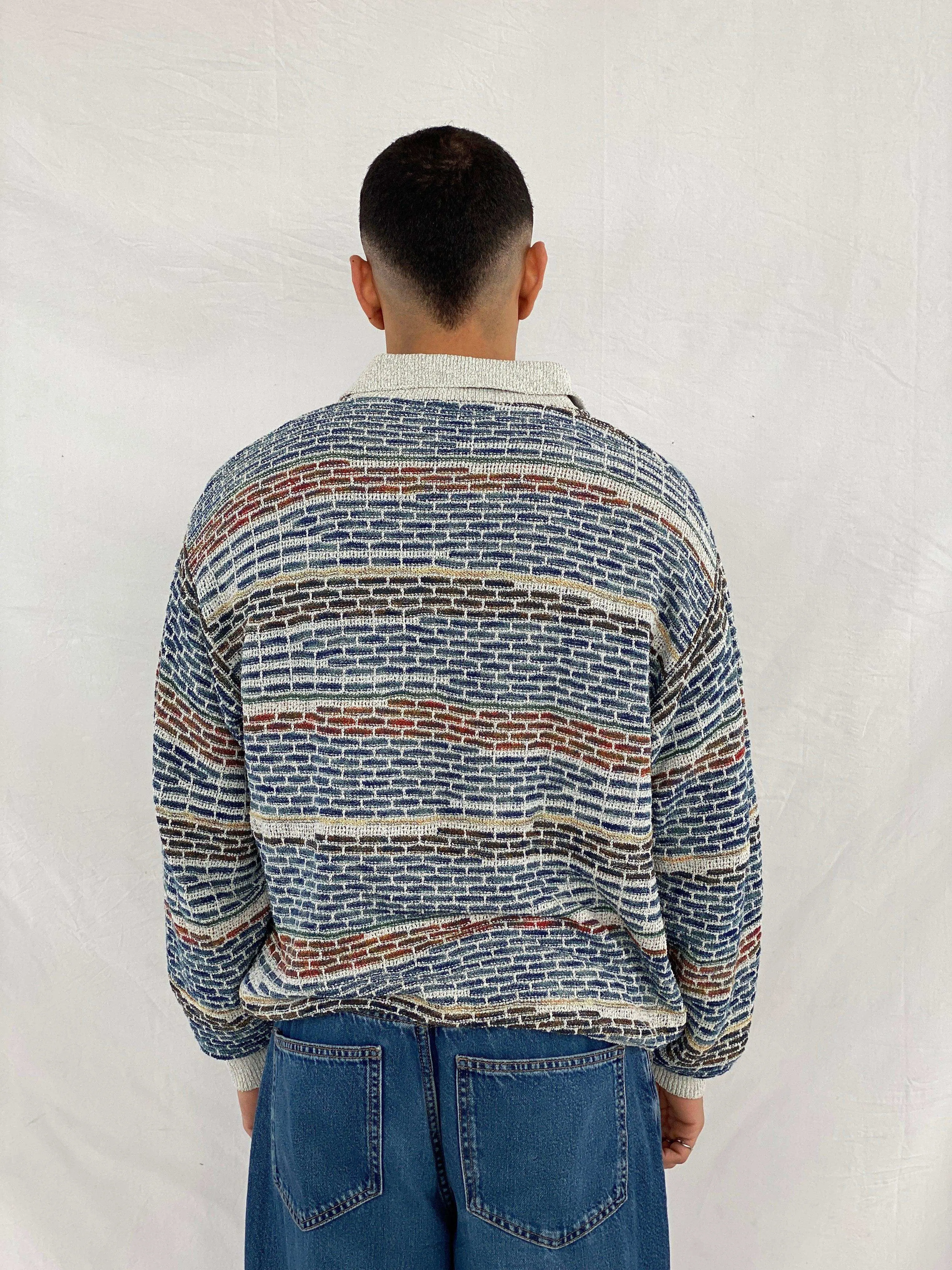 Vintage 80s Patterned Unisex Sweater By Saffo