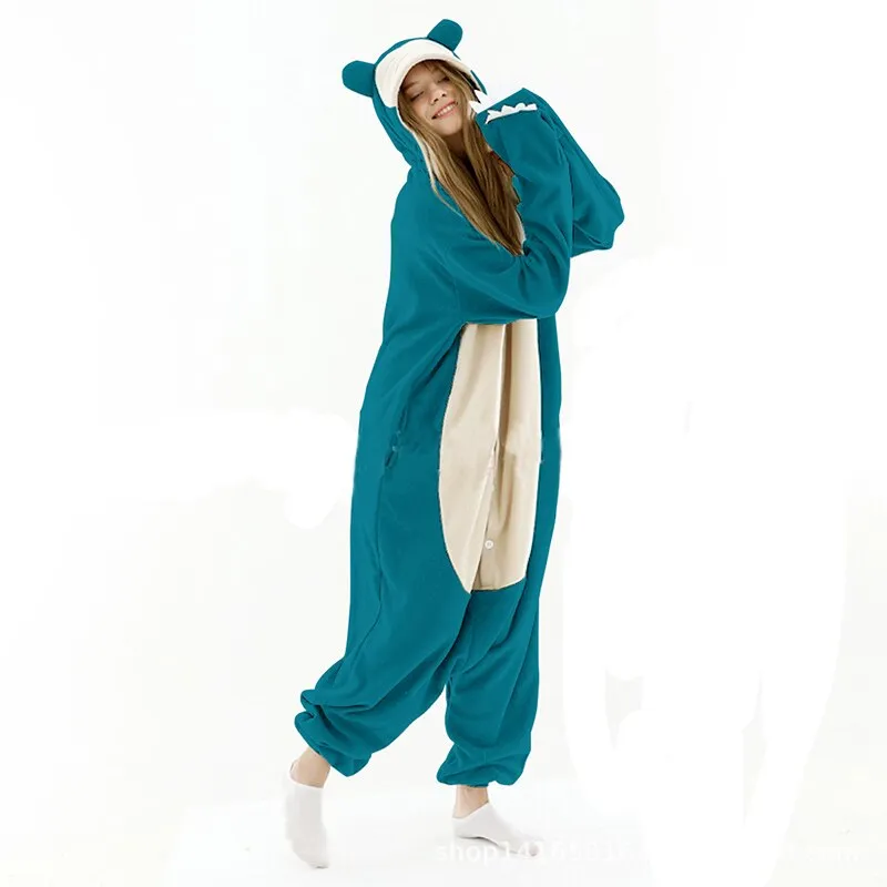 Winter Adult Animal Mike Duck Onesies Shark Cat Fox Kigurumi Pajamas Monkey Cartoon Costumes Jumpsuits Christmas Hooded