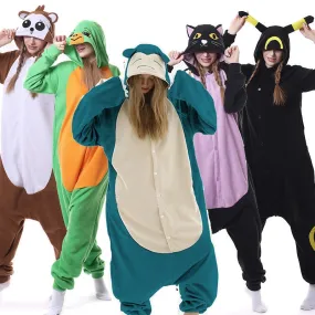 Winter Adult Animal Mike Duck Onesies Shark Cat Fox Kigurumi Pajamas Monkey Cartoon Costumes Jumpsuits Christmas Hooded